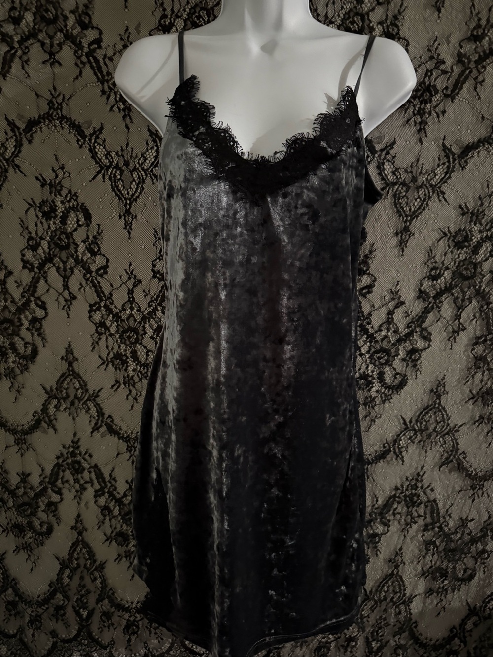 Vintage Wishlist crushed velvet babydoll slip dress